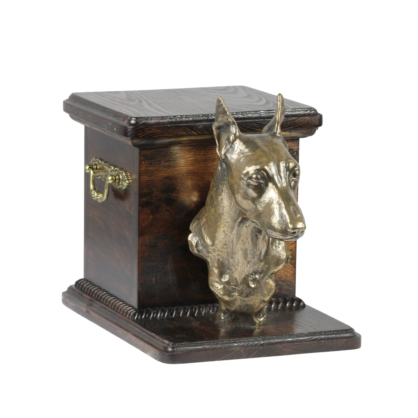 Elegante urn voor hondenas met beeldje van Miniature Pinscher — foto 2