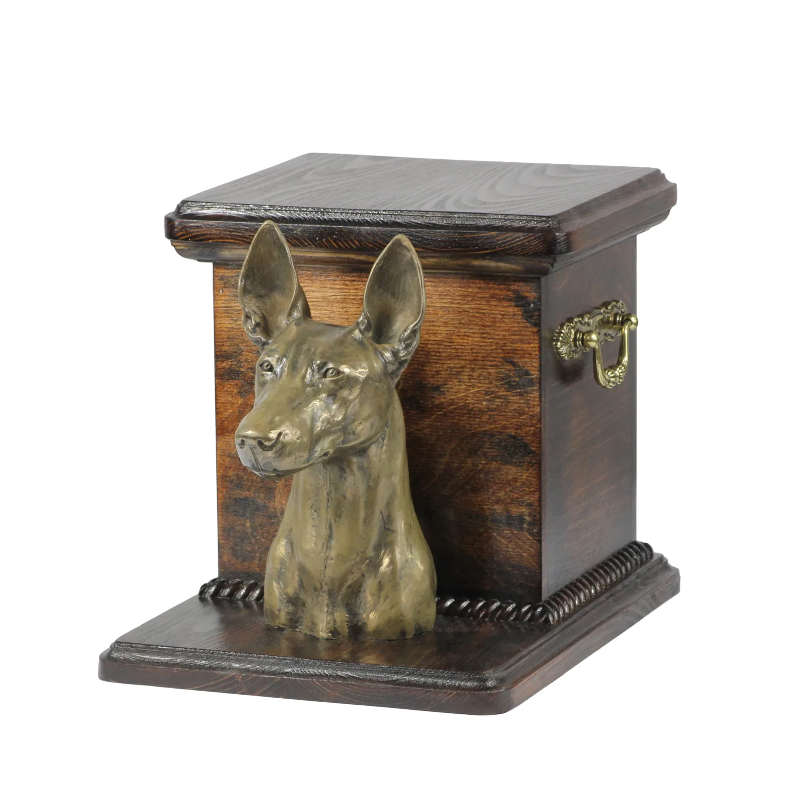 Elegante urn voor hondenas met beeldje van Pharaoh Hound