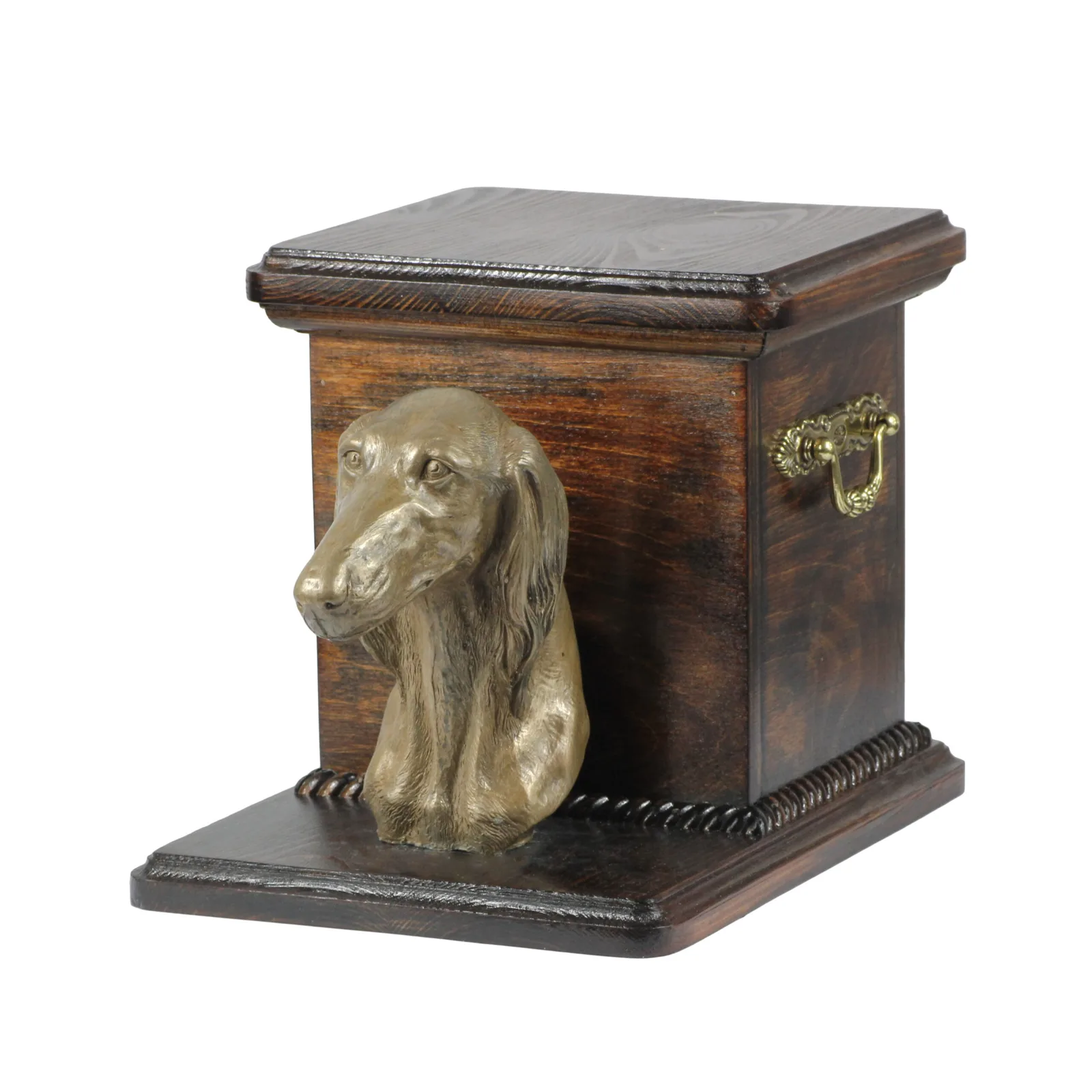 Elegante urn voor hondenas met beeldje van Saluki, Perzische Greyhound en meer