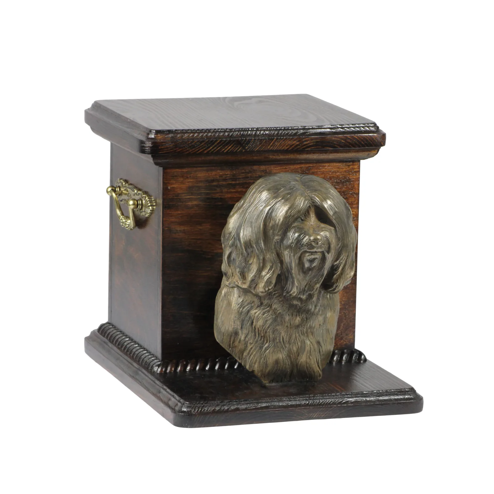 Elegante urn voor hondenas met beeldje van Tibetaanse Terrier, Tsang Apso, Dokhi Apso — foto 2