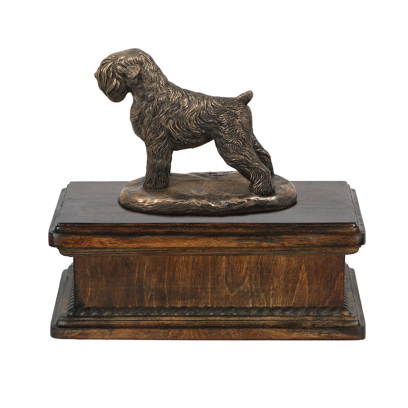 Elegante urn voor hondenas met beeldje van Zwarte Russische Terrier