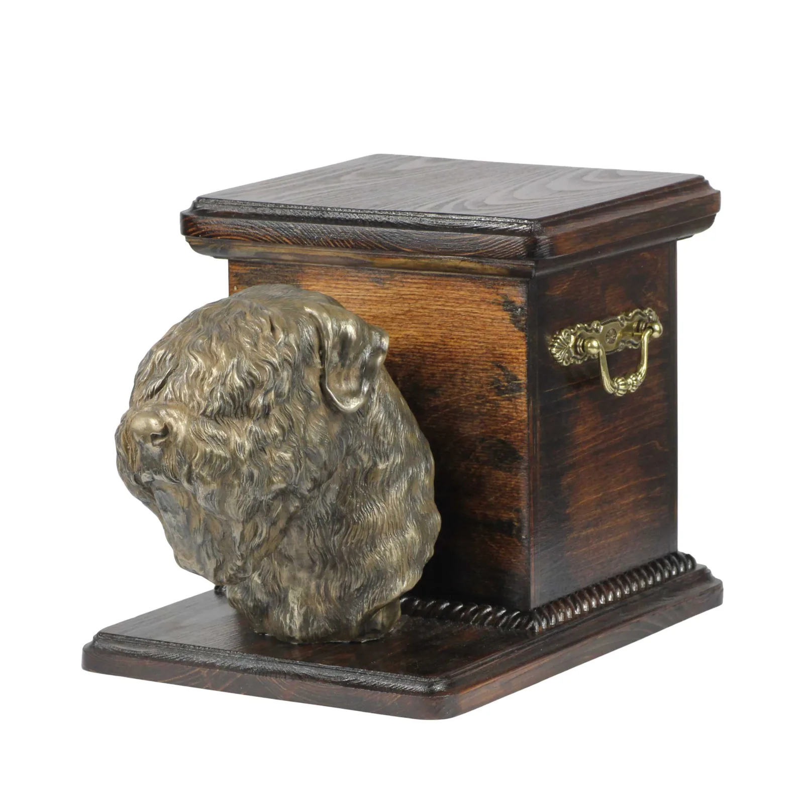 Elegante urn voor hondenas met bust van een Zwarte Russische Terrier