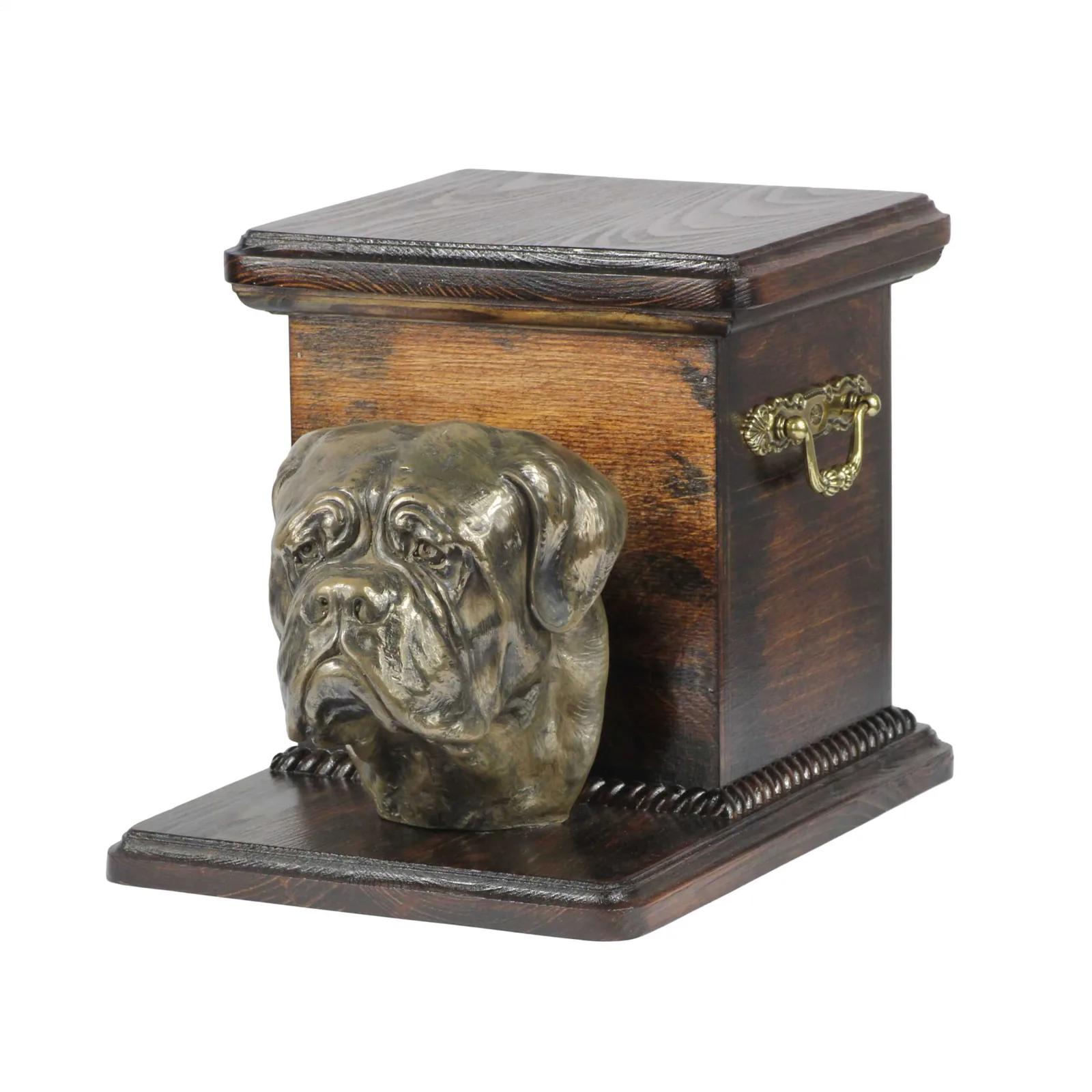 Elegante urn voor hondenas met buste van Dogue de Bordeaux