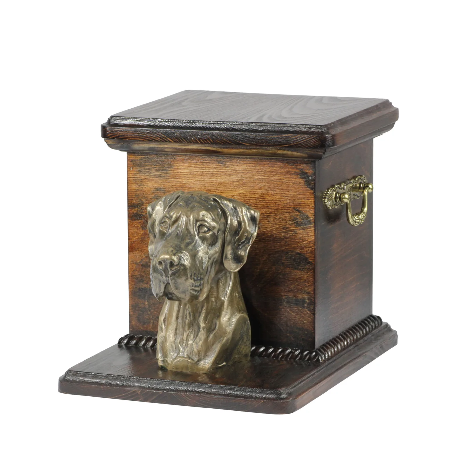 Elegante urn voor hondenas met buste van een Deense Dog