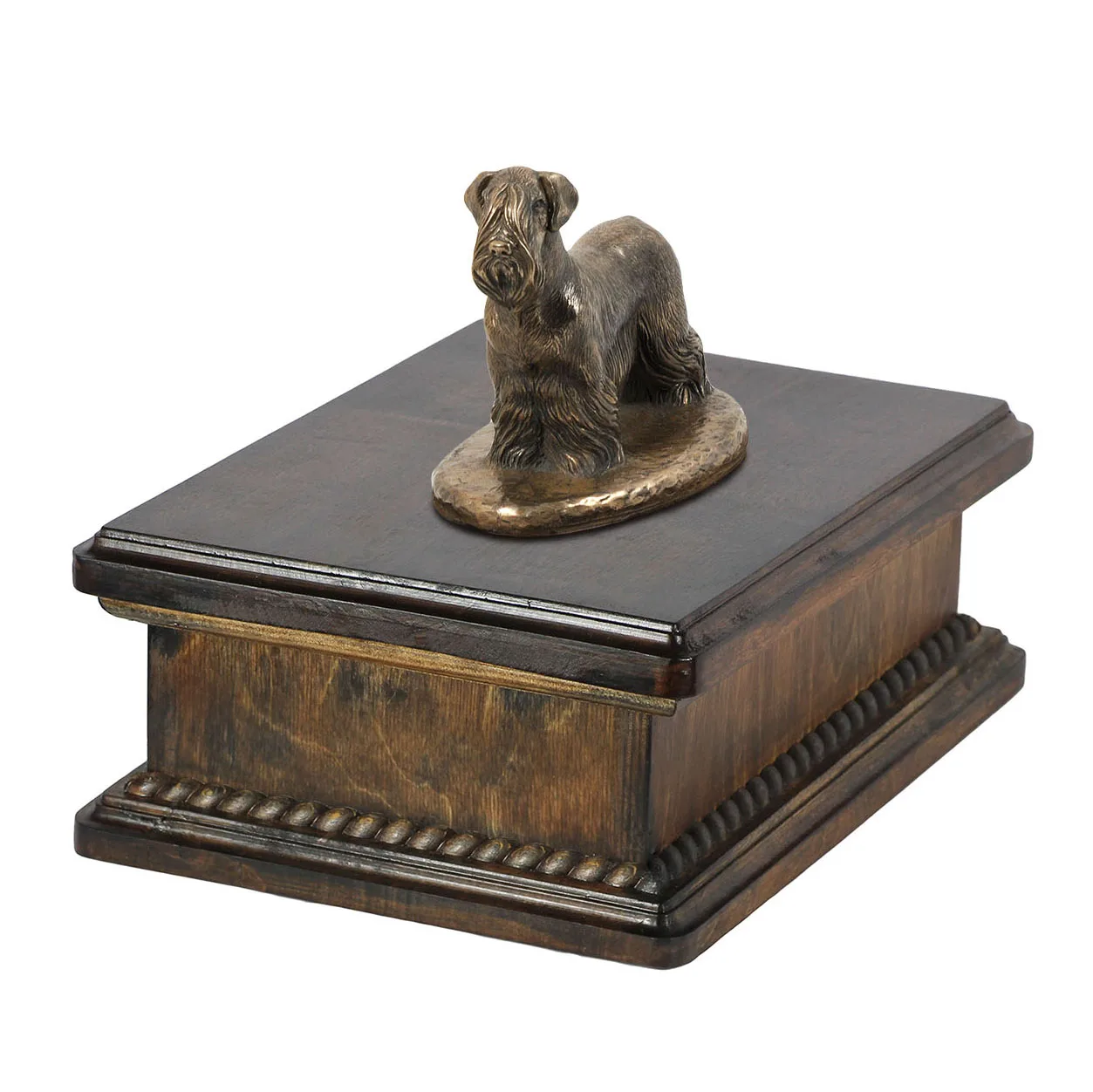 Elegante urn voor hondenas met Cesky Terrier beeldje — foto 2