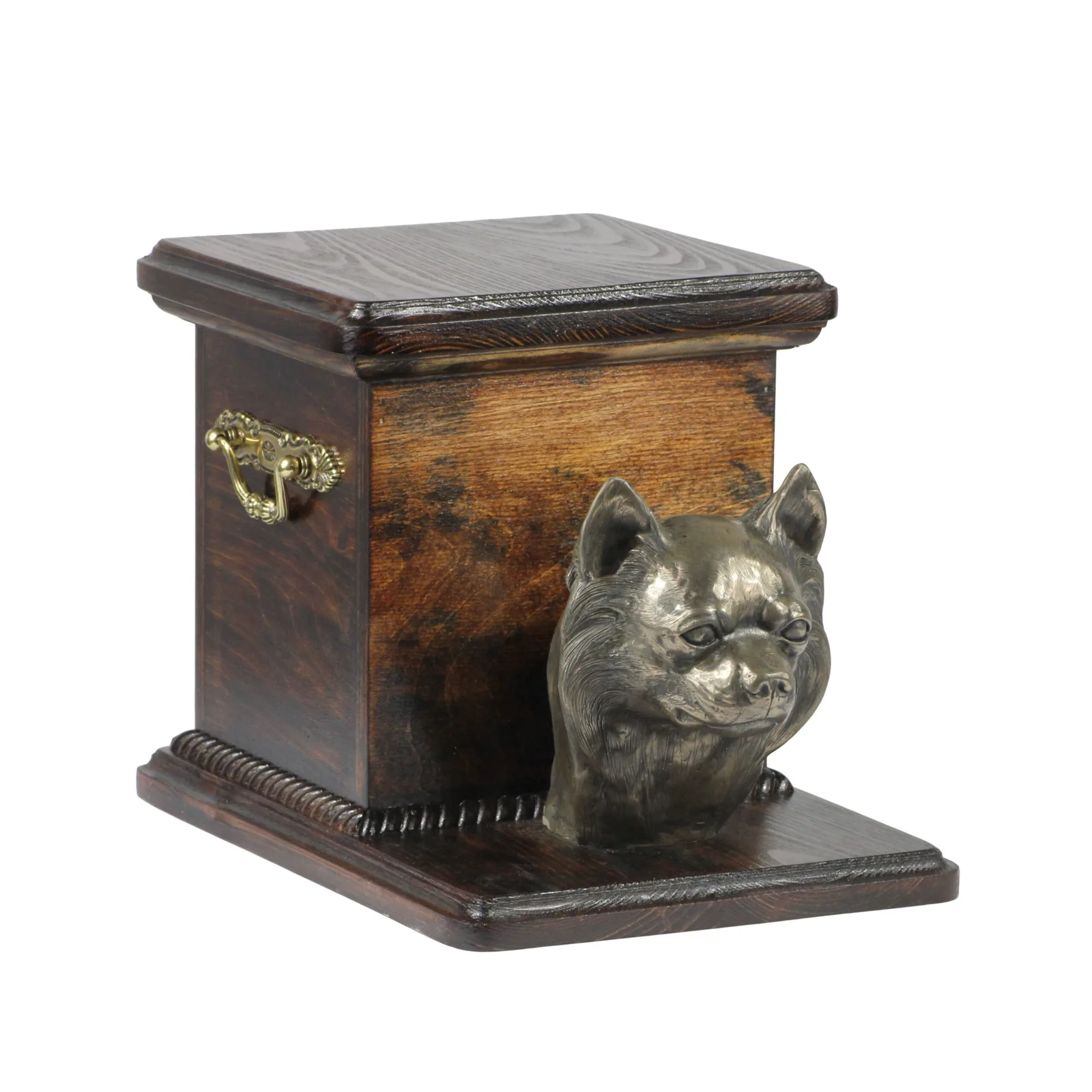 Elegante urn voor hondenas met langharige Chihuahua beeldje — foto 2