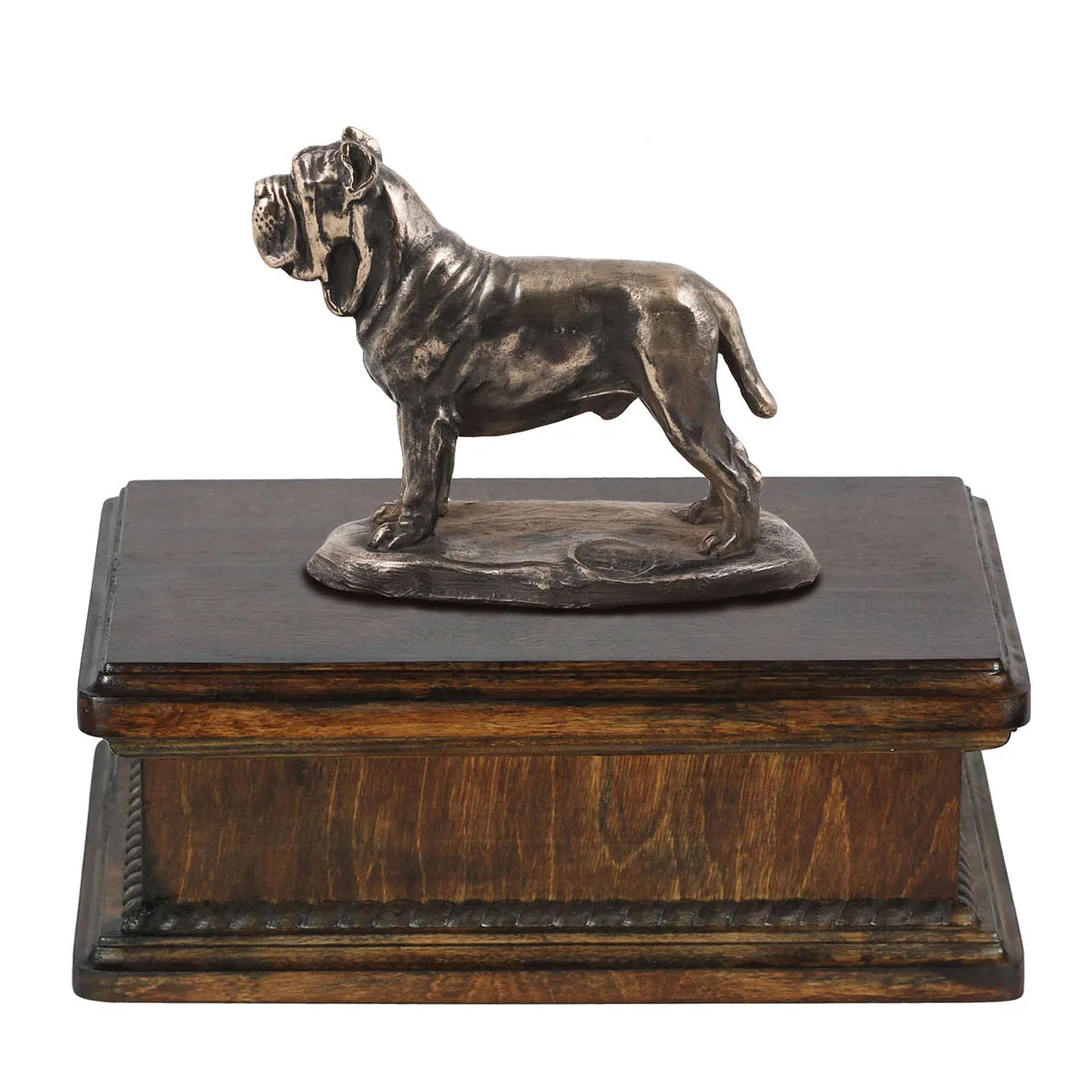Elegante urn voor hondenas met Neapolitaanse Mastiff beeldje