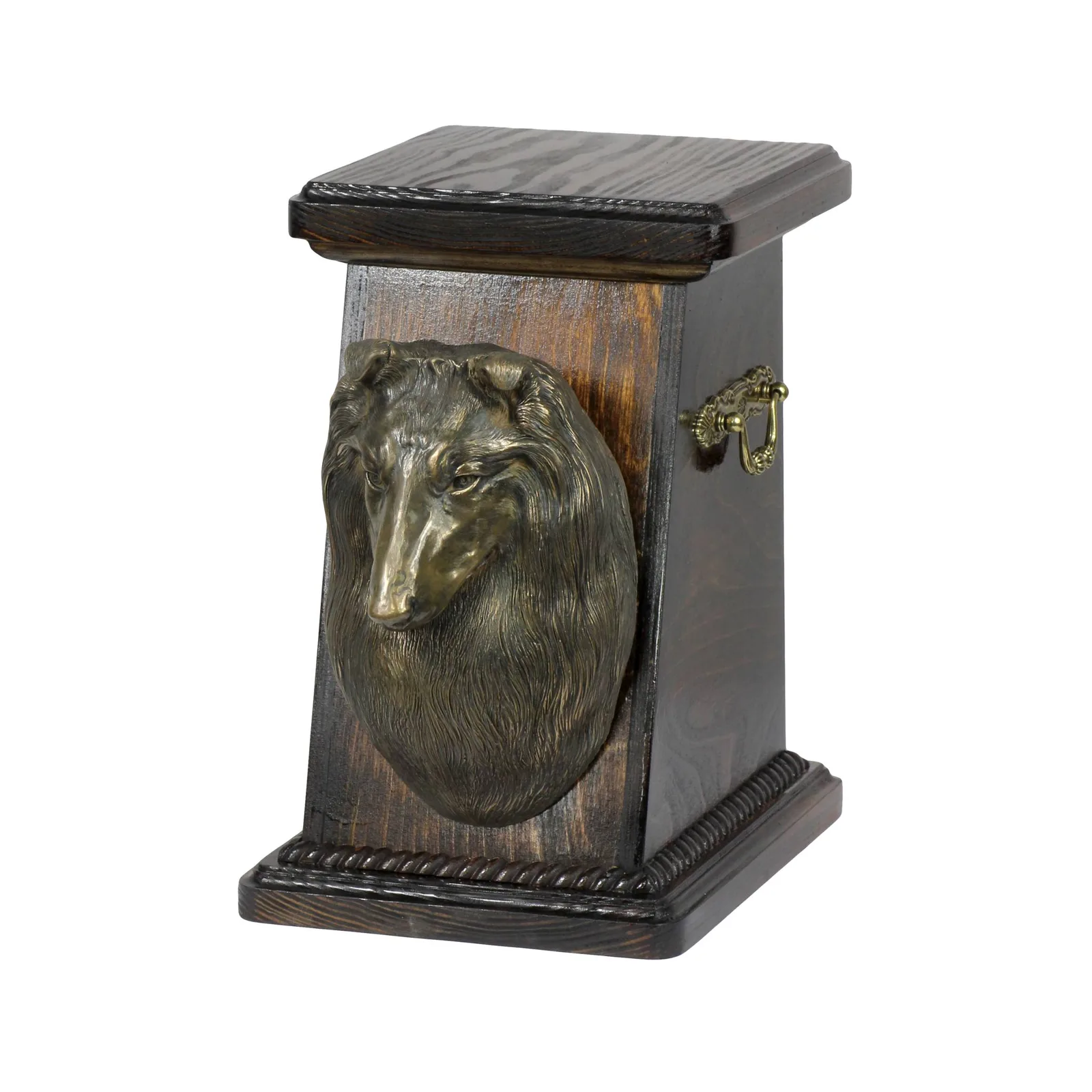 Elegante urn voor hondenas van Schotse Herdershond met beeldje — foto 2