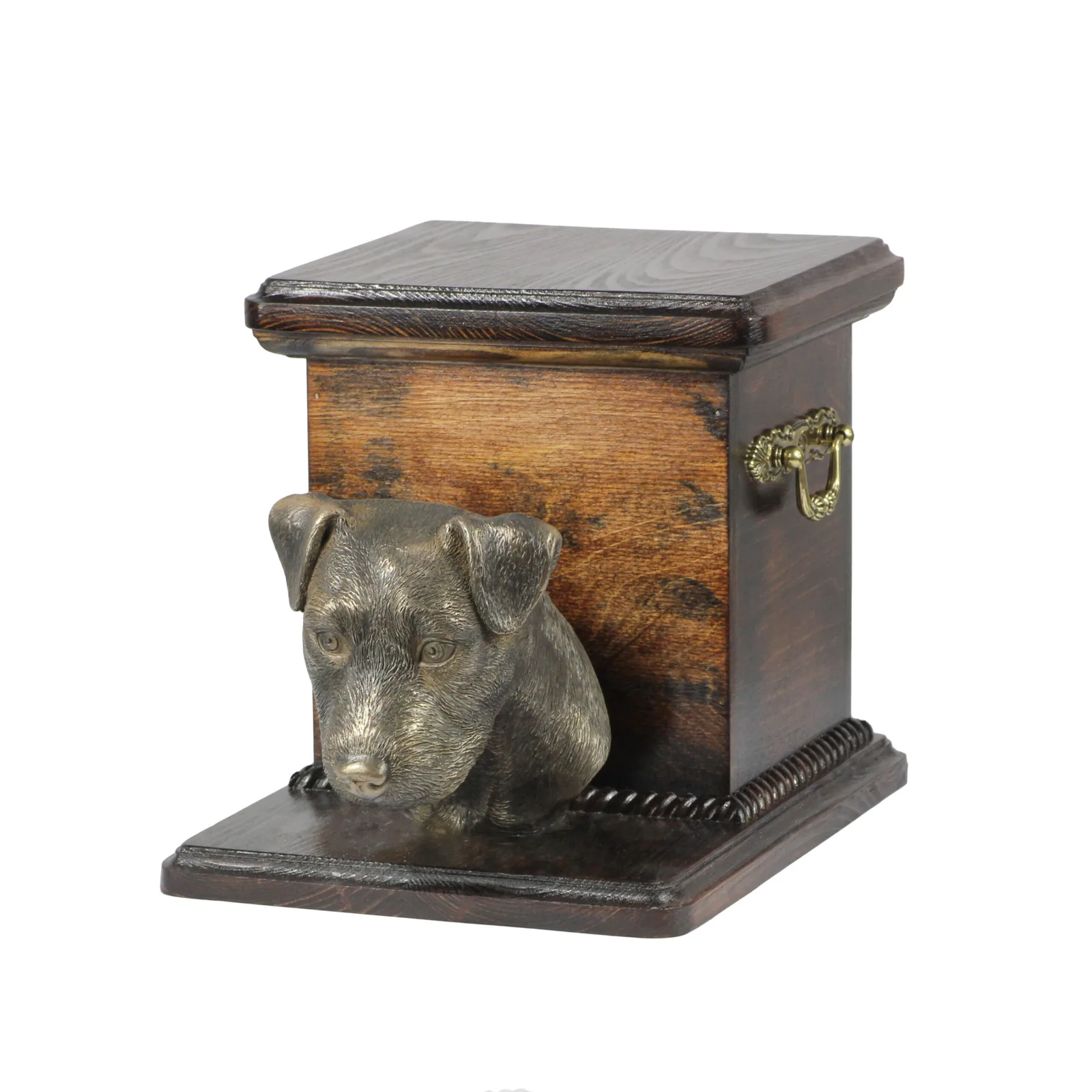 Elegante urn voor Jack Russell Terrier met hondenbuste