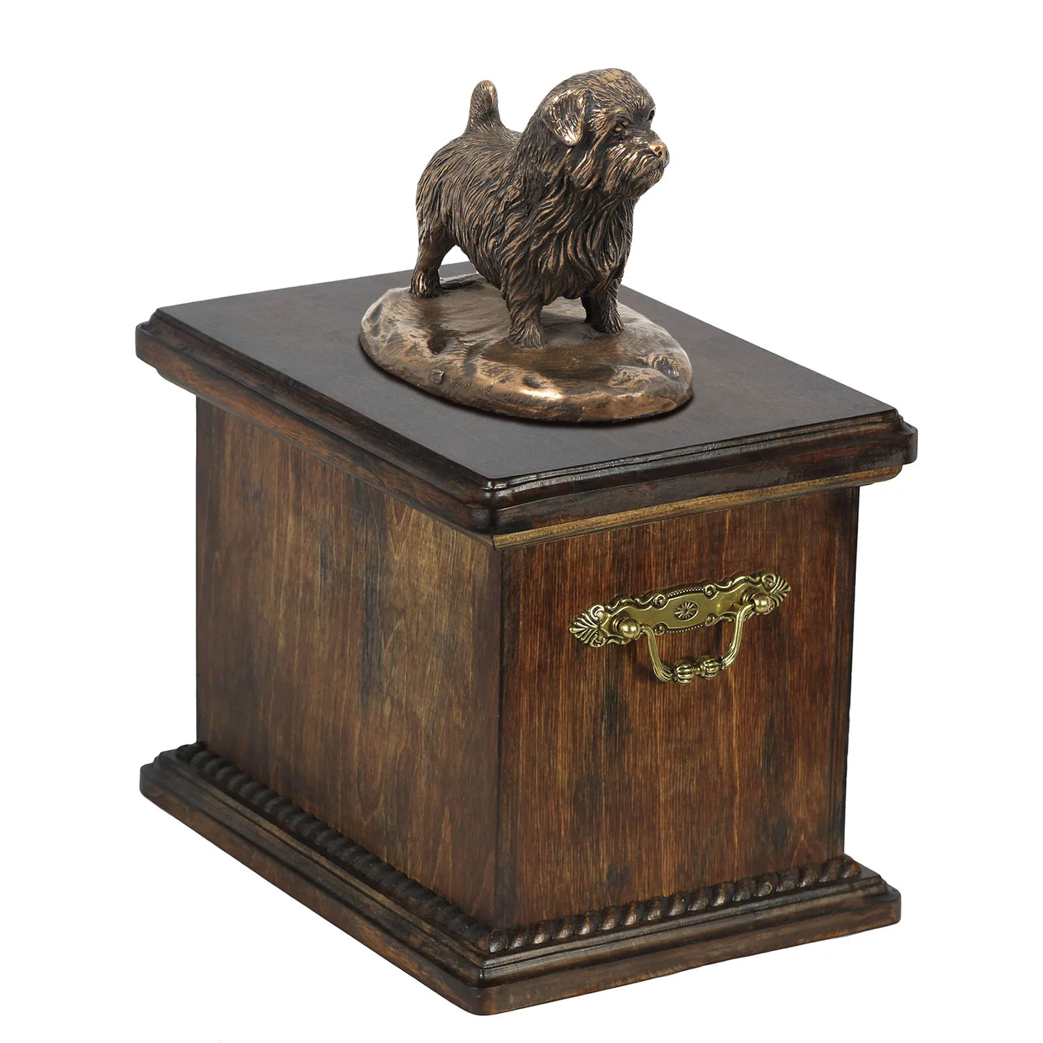 Elegante urn voor Norfolk Terrier met beeldje in klassieke stijl — foto 2