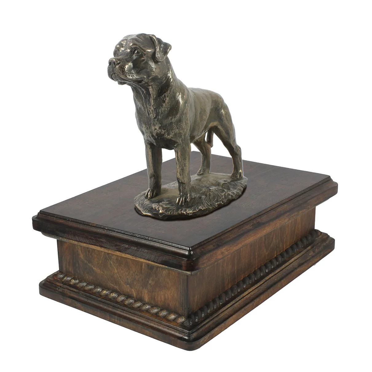 Elegante urn voor Rottweiler as met beeldje van hond — foto 2