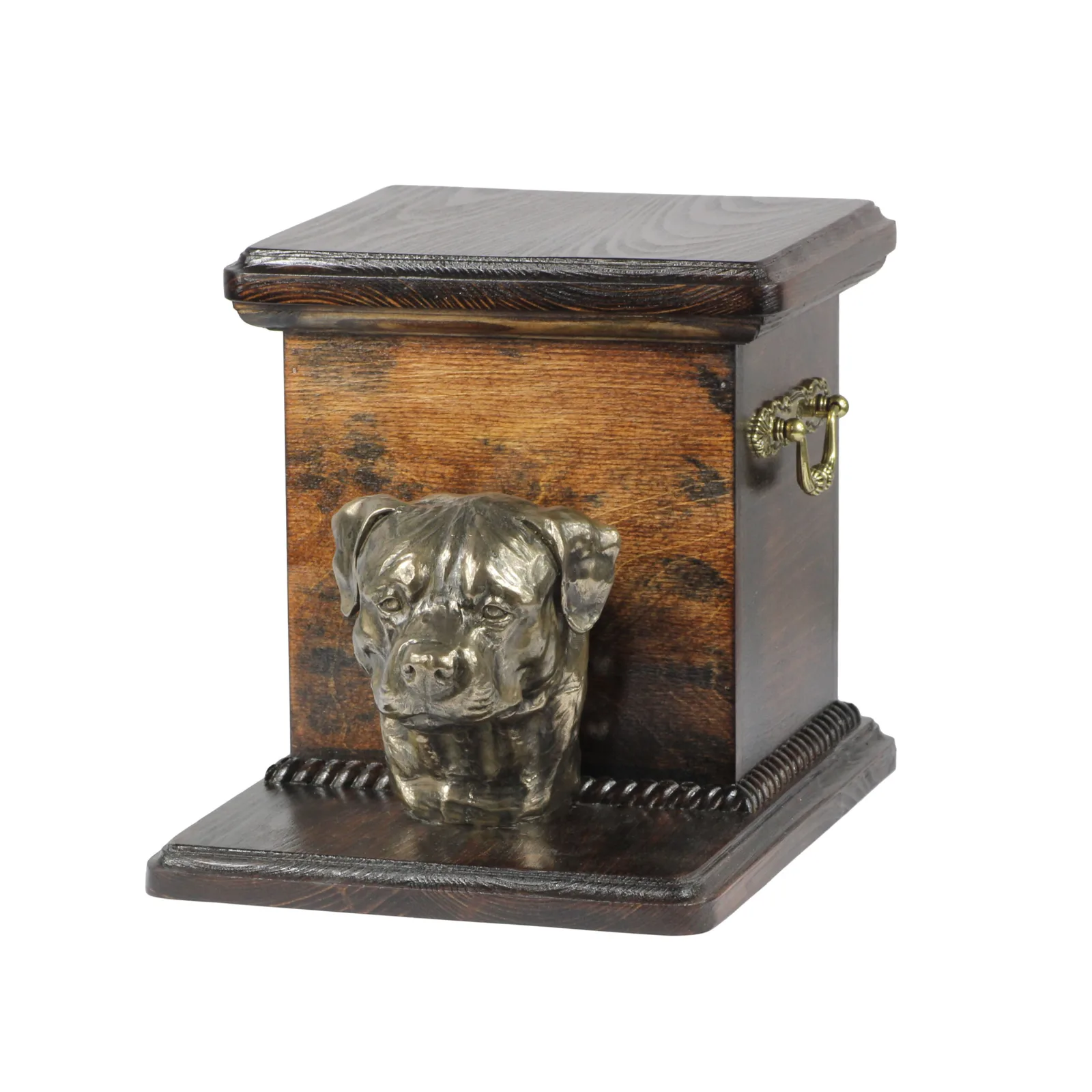 Elegante urn voor Rottweiler as met hondenbuste