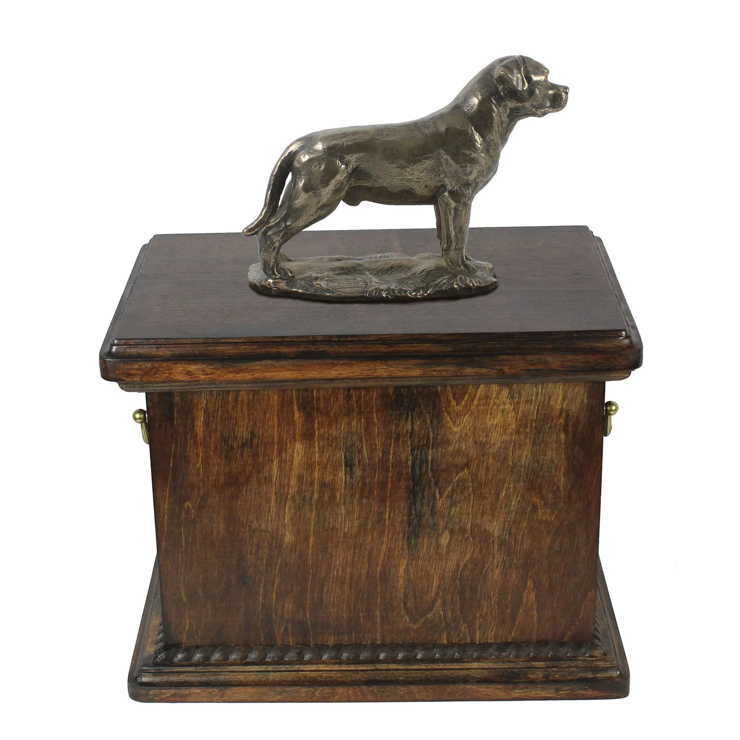 Elegante urn voor Rottweiler met beeldje in klassieke stijl