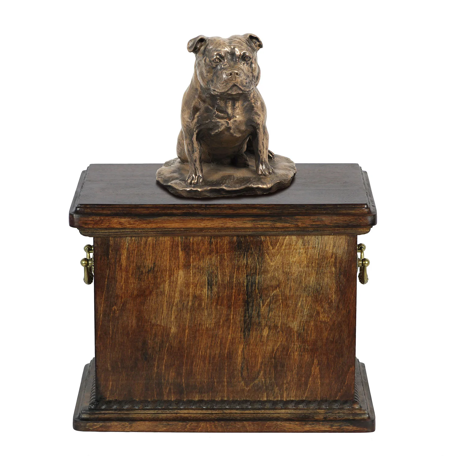 Elegante urn voor Staffordshire Bull Terrier met beeldje