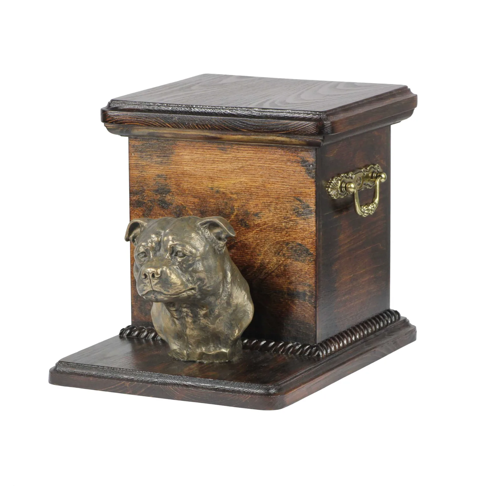 Elegante urn voor Staffordshire Bull Terrier met hondenbuste
