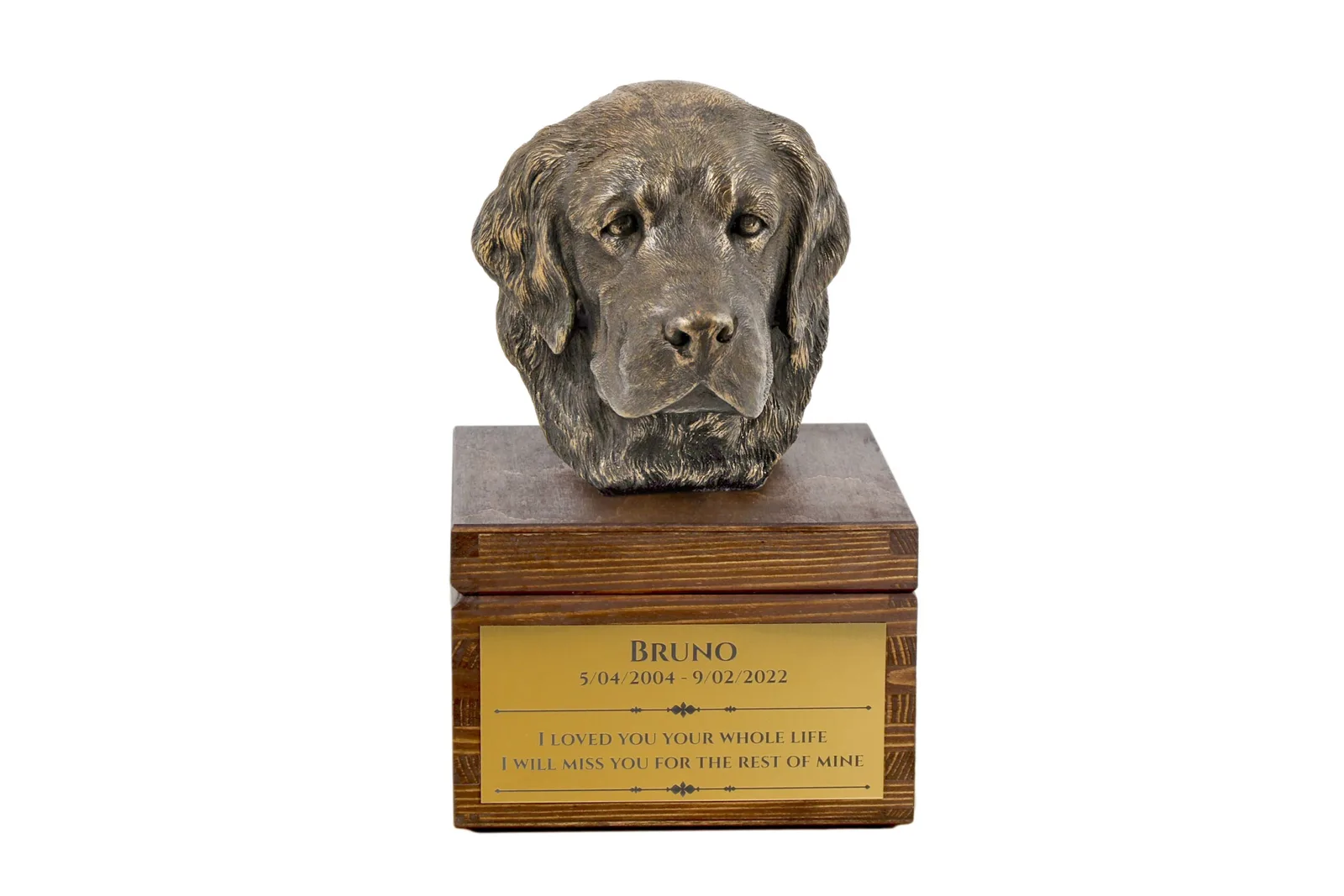 Gouden Retriever urn met beeldje – persoonlijke urn voor hondenas