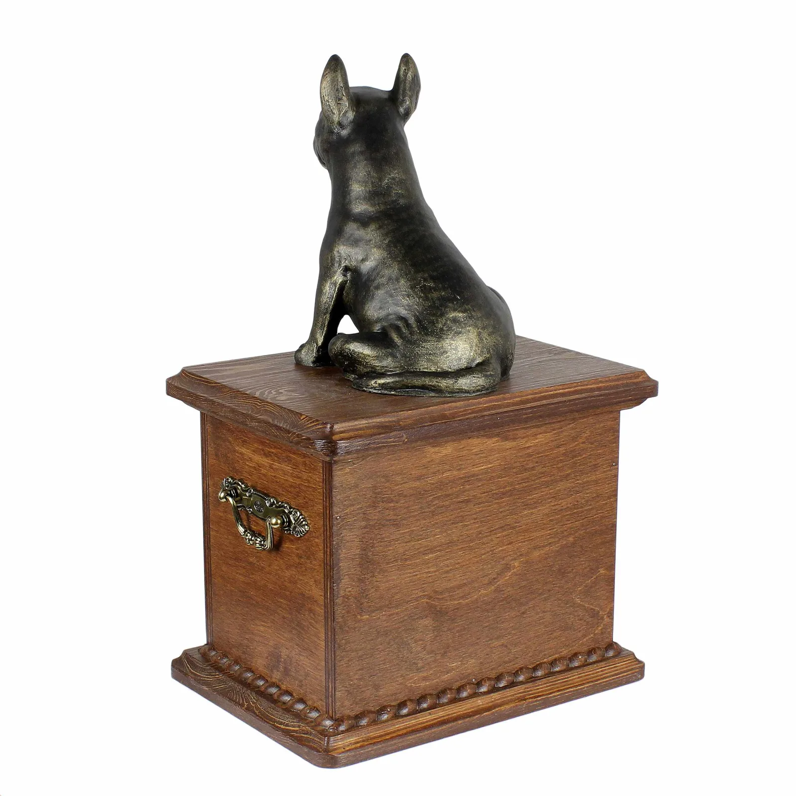 Houten urn voor Bull Terrier as met honden silhouet — foto 7