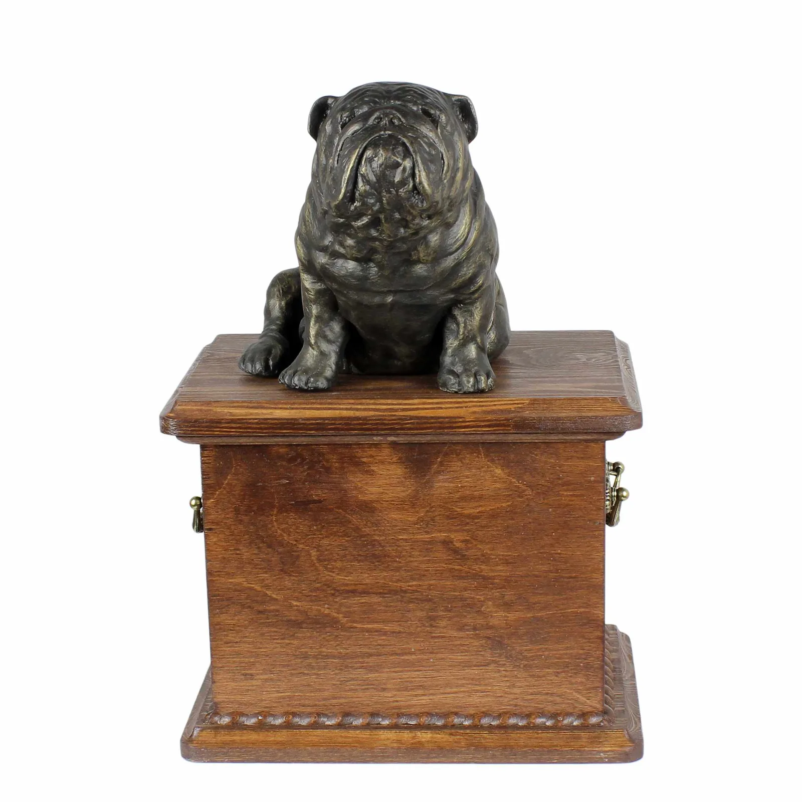 Houten urn voor Engelse Bulldog – urn met honden silhouet voor as