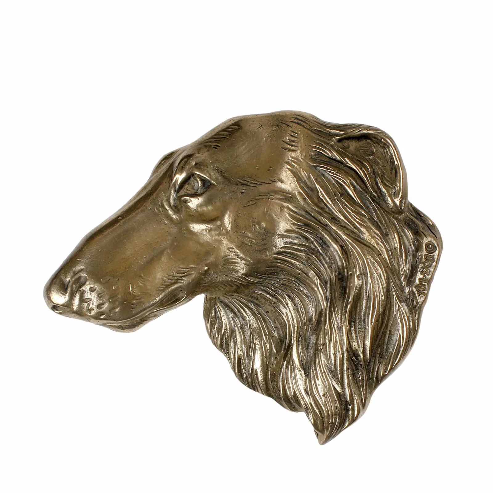 Persoonlijke urn voor Borzoi-hond, met gravure en reliëf voor as. — foto 2