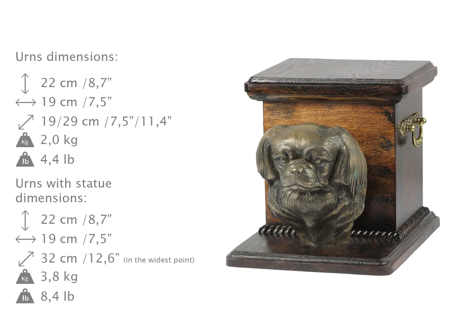 Tibetaanse Spaniel urn met beeldje – elegante urn voor hondenas — foto 8