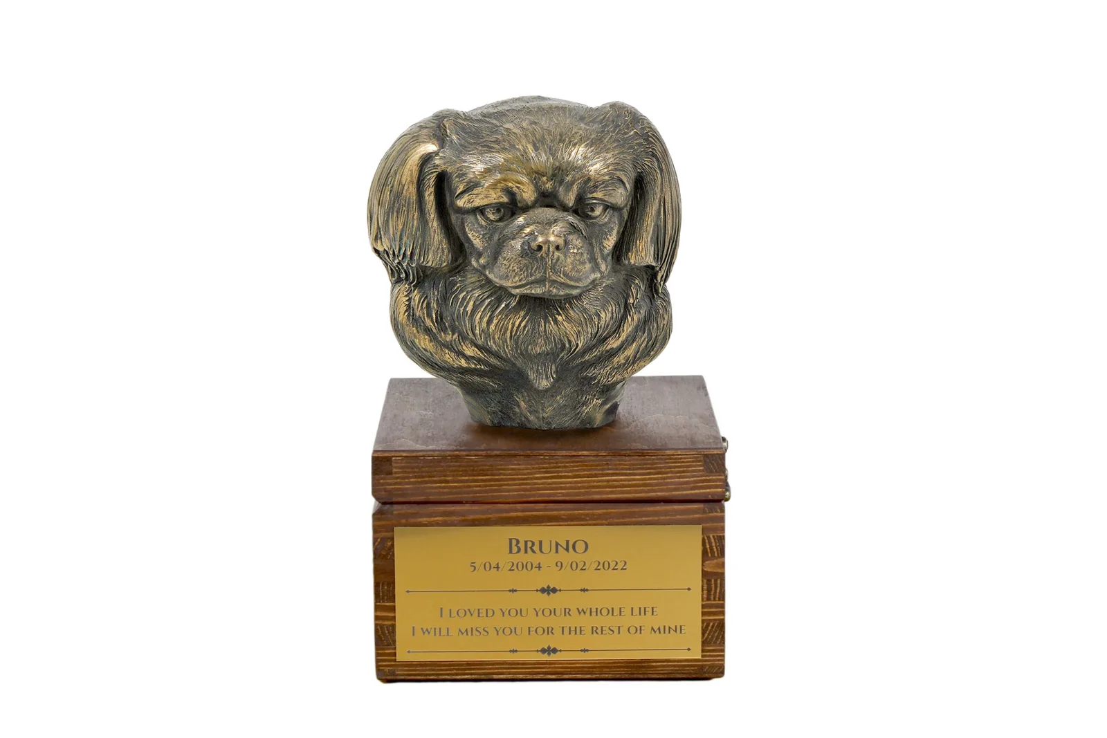 Tibetaanse Spaniel urn met beeldje – persoonlijke hondenurn