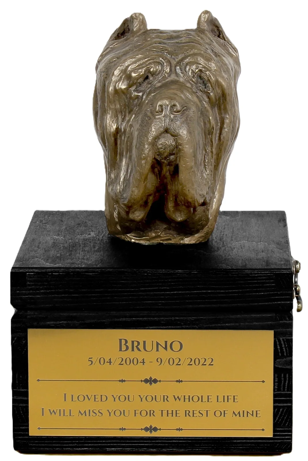 Urn met gravure en sculptuur van een Pharaoh Hound, handgemaakt.