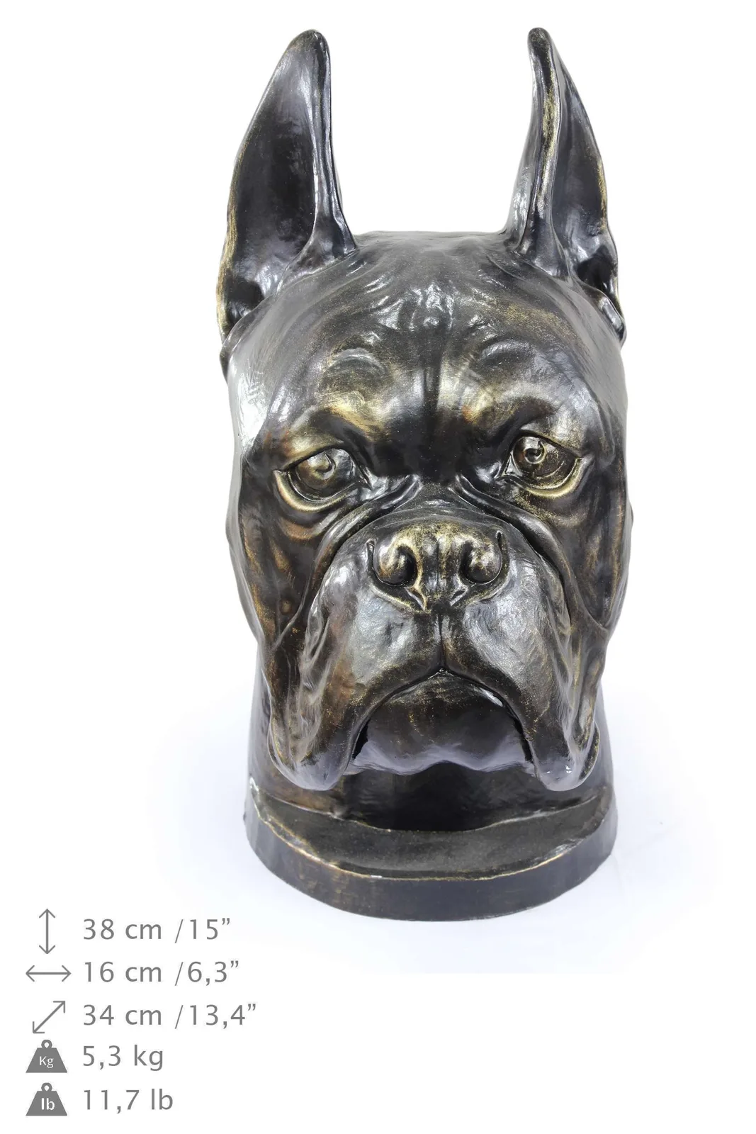 Urn voor hondenas – Duitse Boxer bust voor in de tuin — foto 14