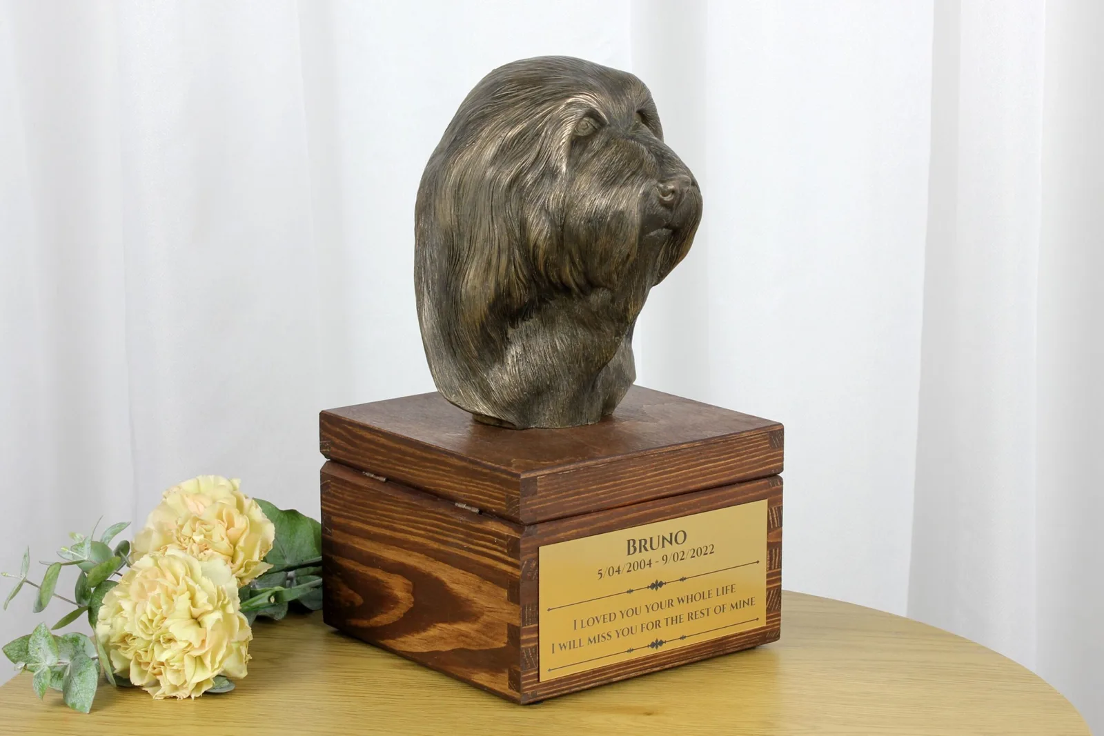 Urn voor hondenas met beeldje van Bearded Collie, Highland Collie of Mountain Collie — foto 2