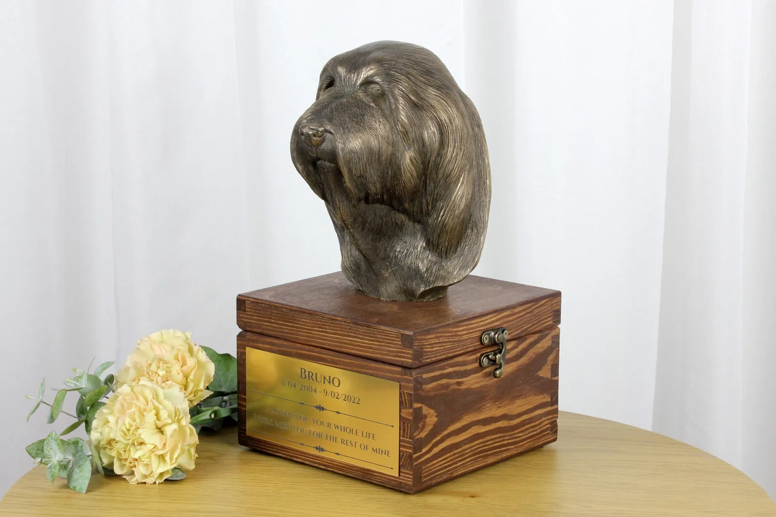 Urn voor hondenas met beeldje van Bearded Collie, Highland Collie of Mountain Collie — foto 3