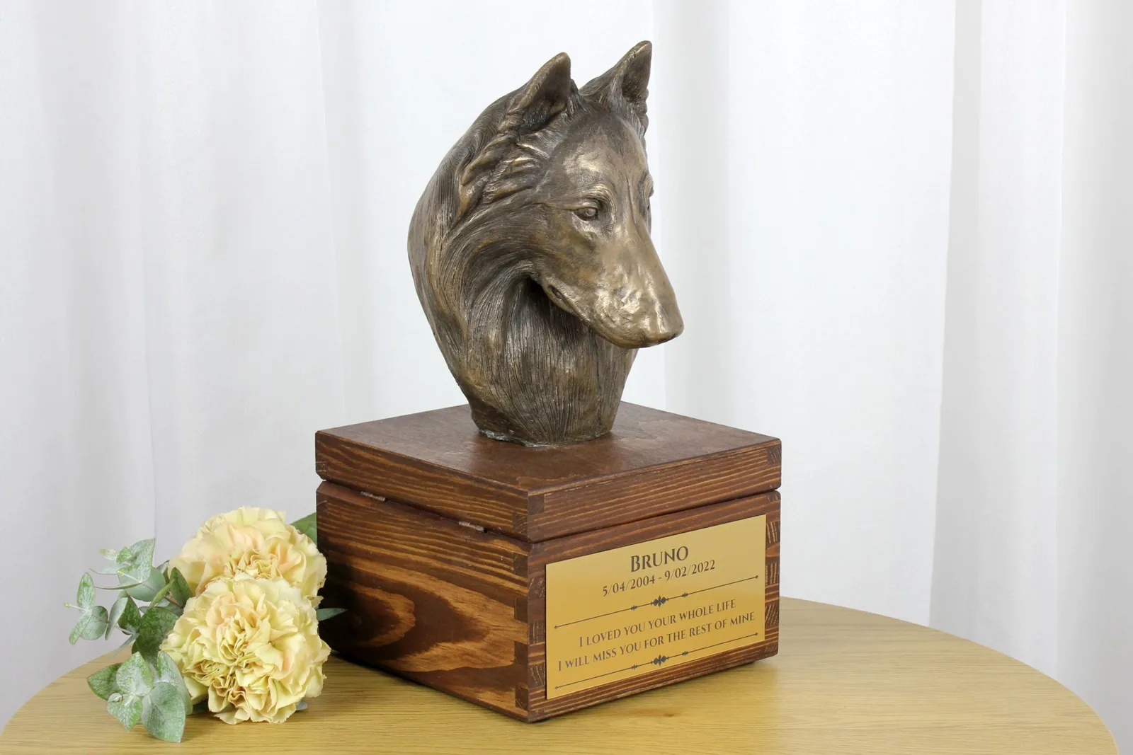 Urn voor hondenas met beeldje van Belgische Herdershond — foto 2