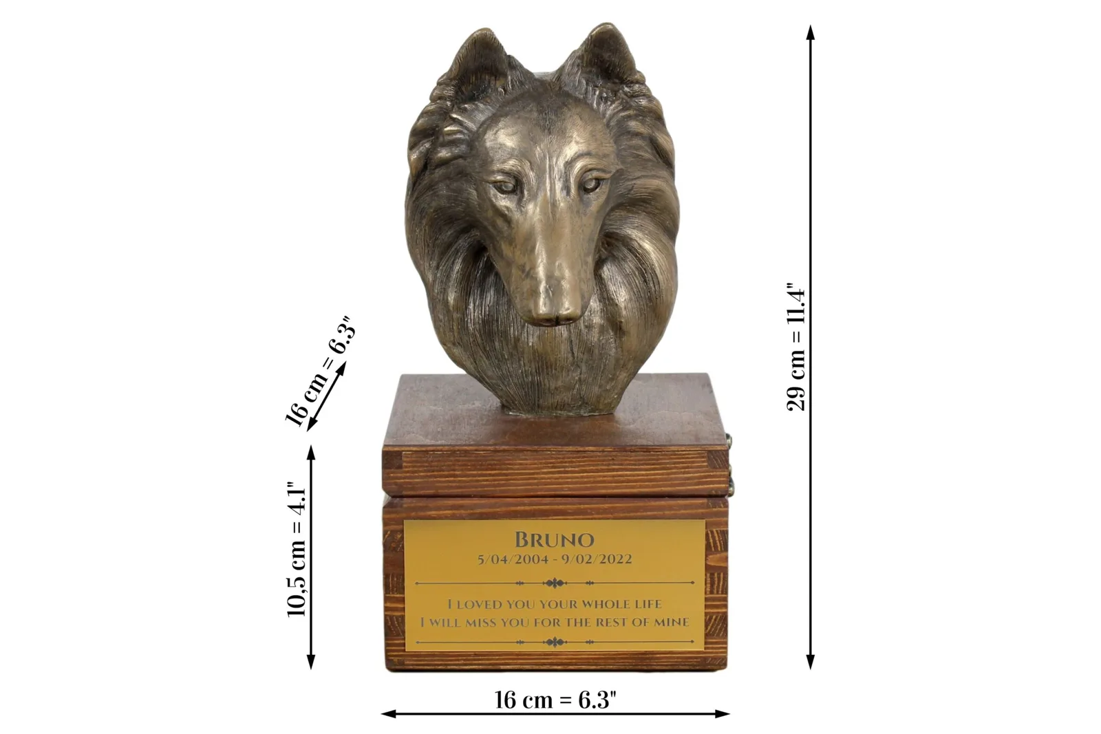 Urn voor hondenas met beeldje van Belgische Herdershond — foto 8