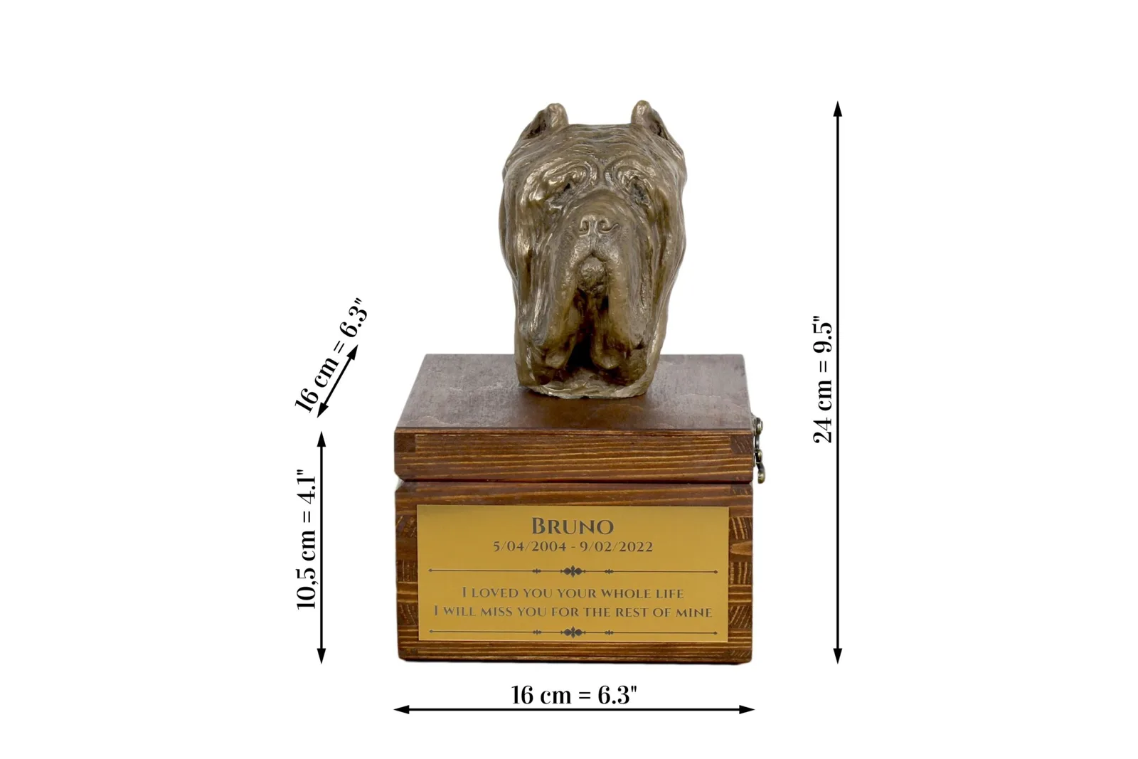 Urn voor hondenas met beeldje van Neapolitaanse Mastiff — foto 8
