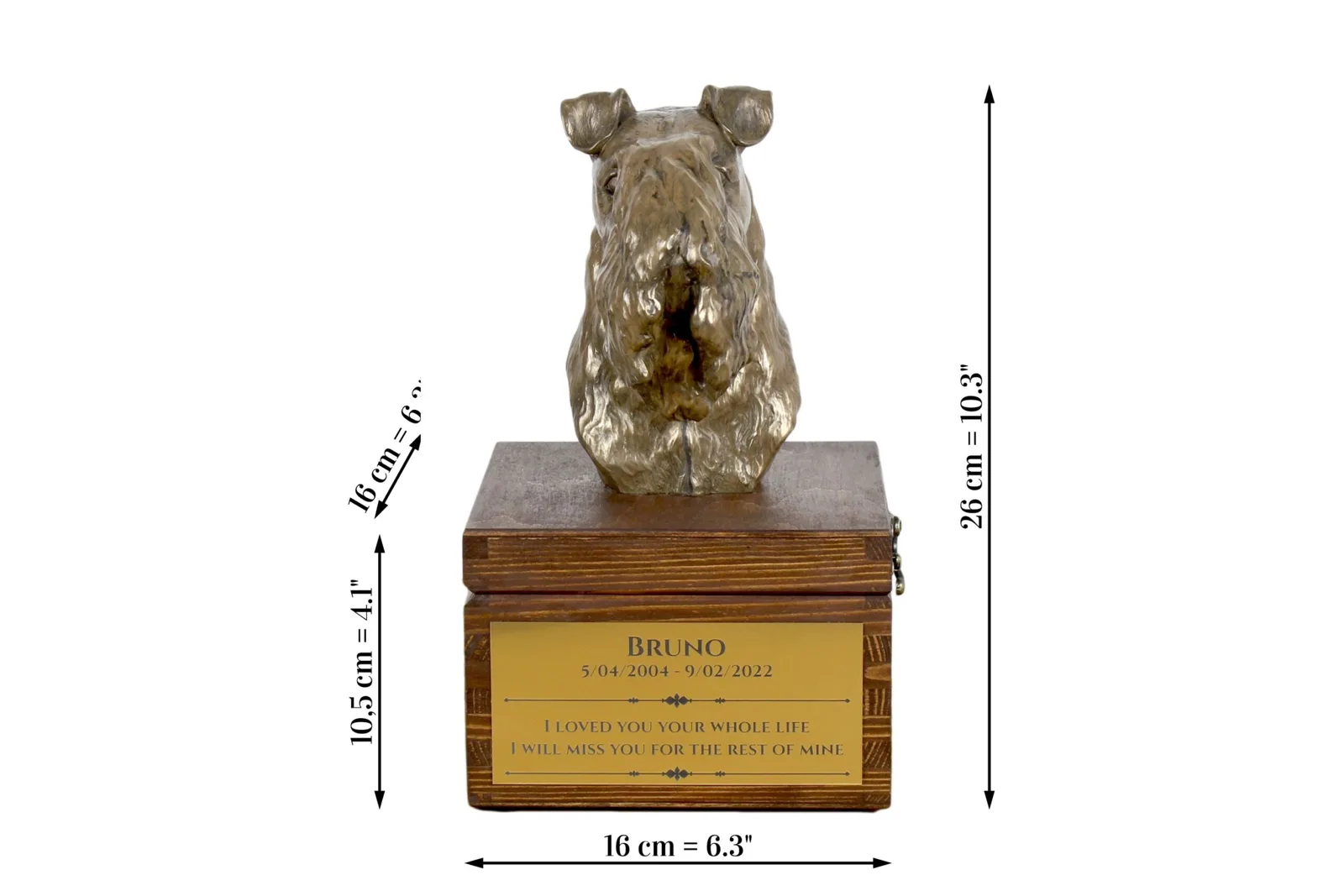 Urn voor hondenas met standbeeld van Kerry Blue Terrier en Ierse Blue Terrier — foto 8