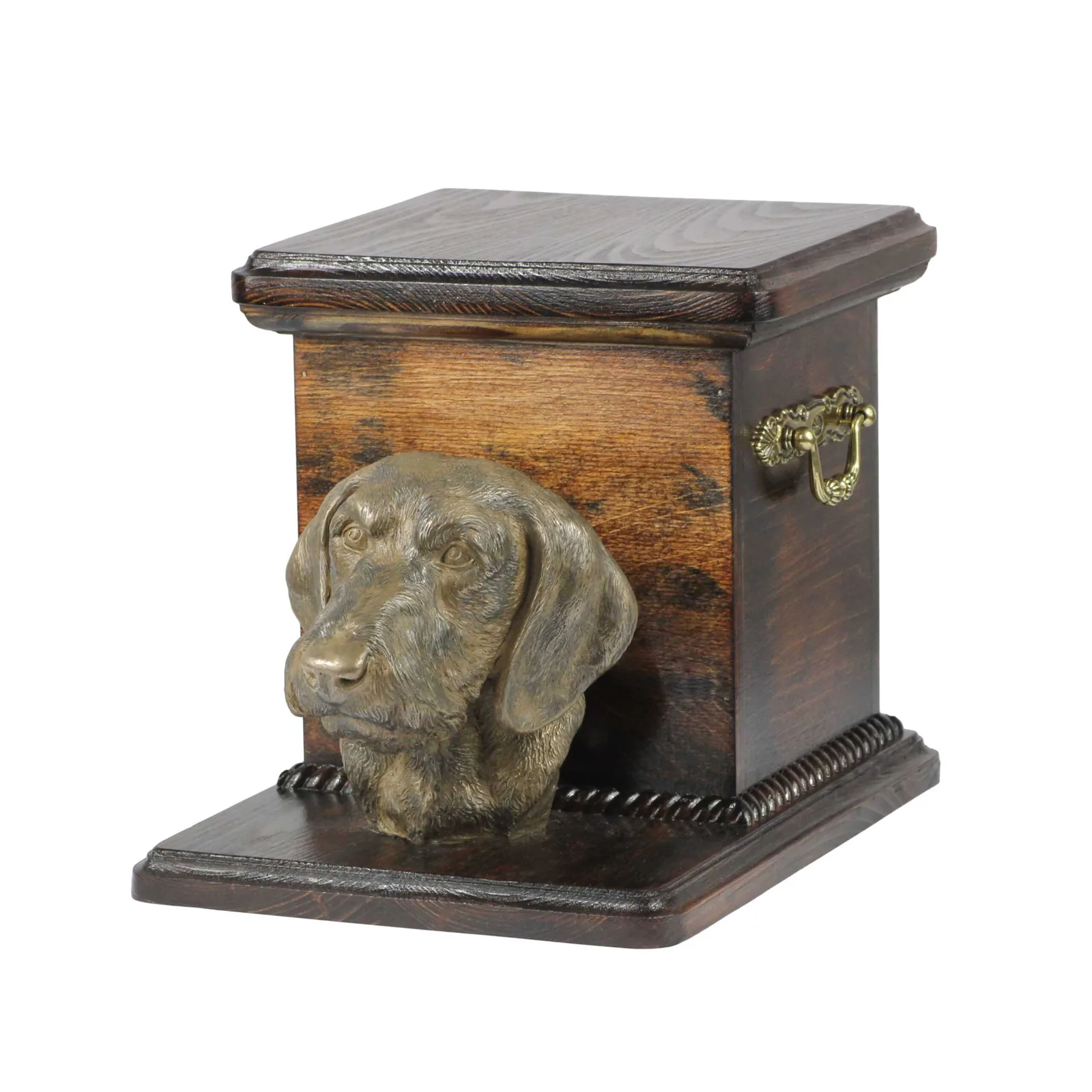 Urn voor teckel met beeldje – Elegante urn voor hondenas