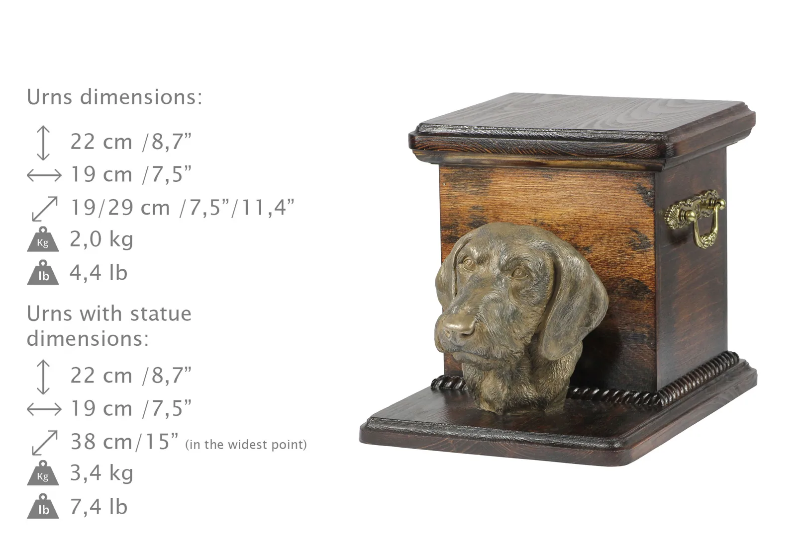 Urn voor teckel met beeldje – Elegante urn voor hondenas — foto 8